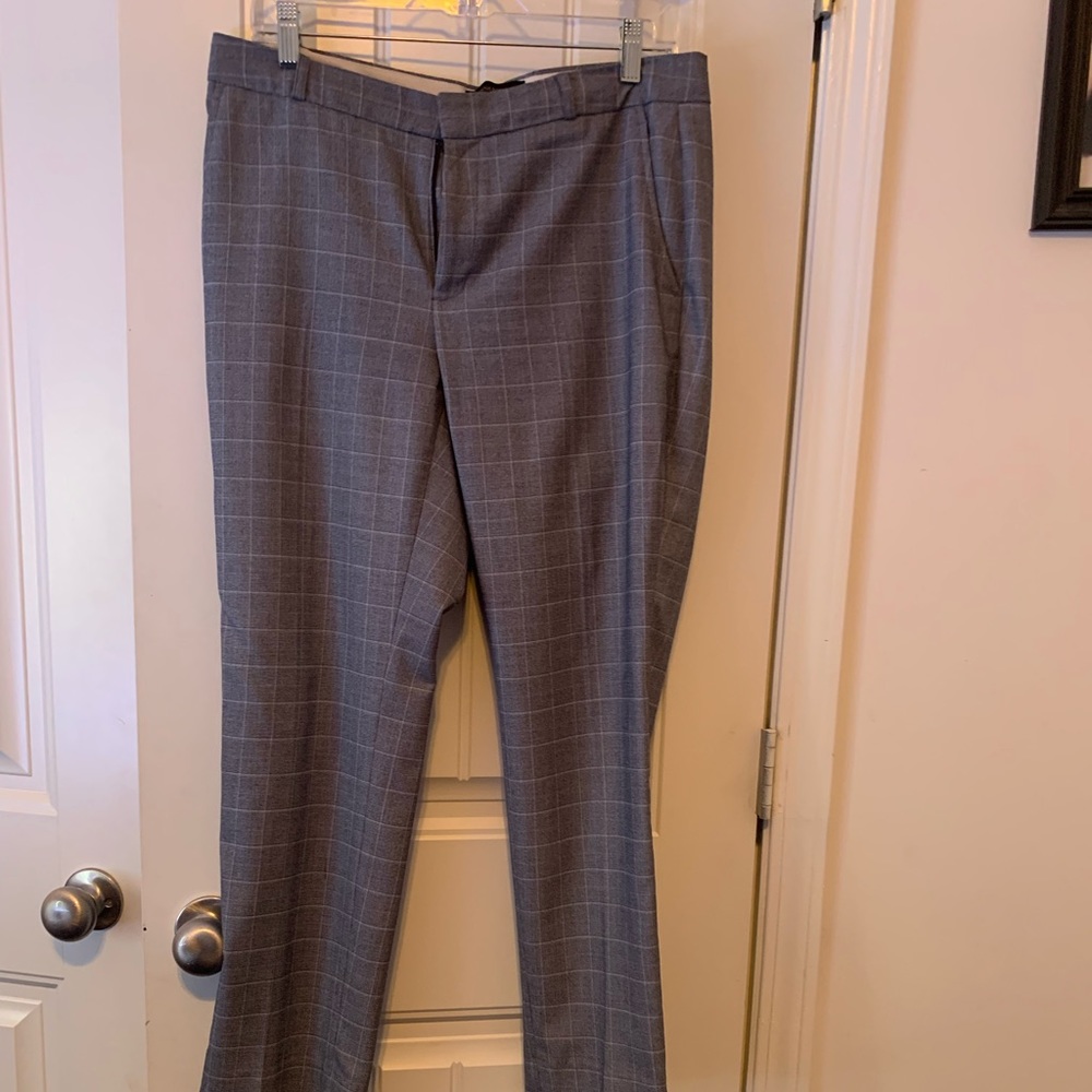 Blue Plaid Banana Republic Ryan Curvy Suit slacks